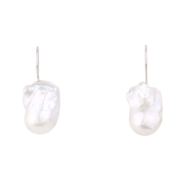 baroque pearls earrings on sterling silver set, elegant pearls earrings with special shape natural pearls designed by oana savu