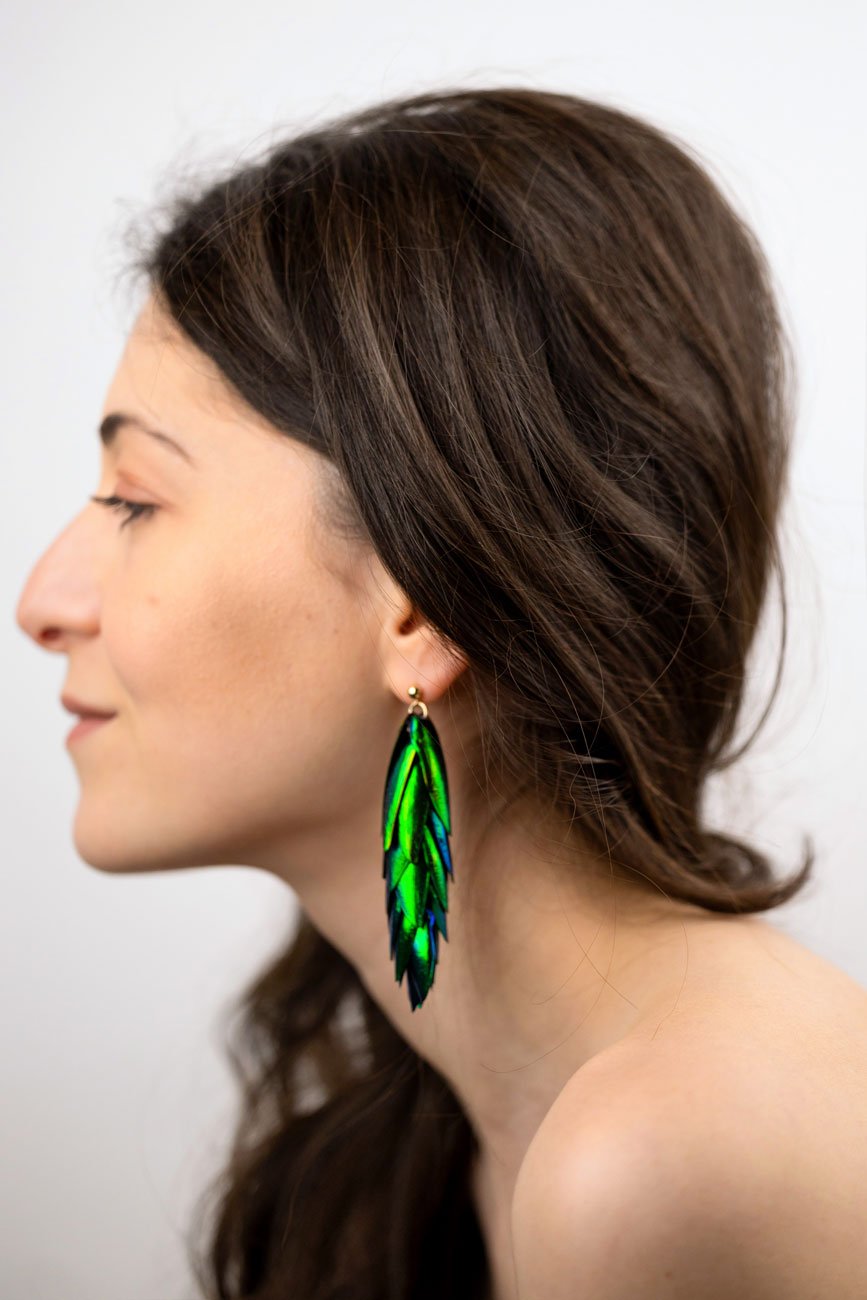 Beetle Earrings Ball Studs - Long Oana Savu Beetle Earrings Ball Studs - Long - Image 3