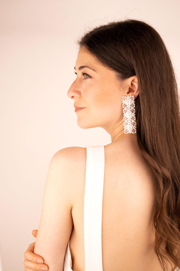 Lace Earrings - White Oana Savu Lace Earrings - White - Image 2