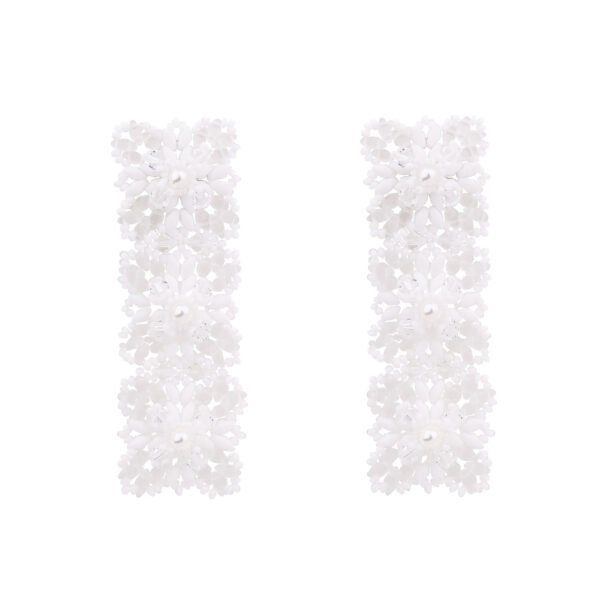 lace earrings with beads swarovski and ear-clip