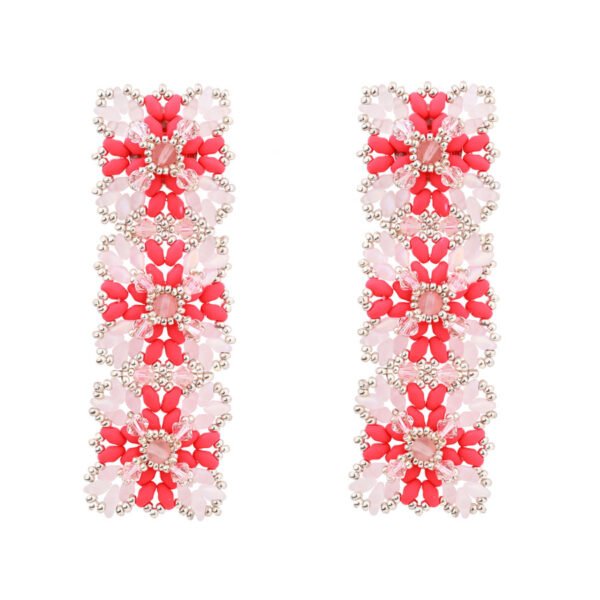 beaded earrings with Swarovski crystals and pearls, silver/gold-plated ear clips