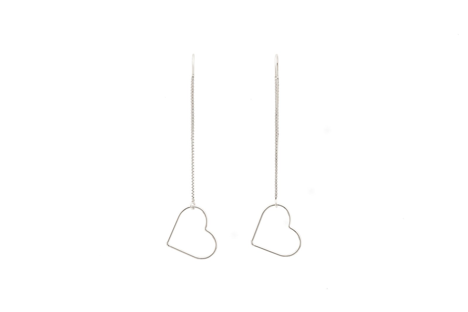 Swing Delights - Silver Hearts Oana Savu Sterling Silver Hearts dangle chain earrings, inspired by nature with a touch of romance.