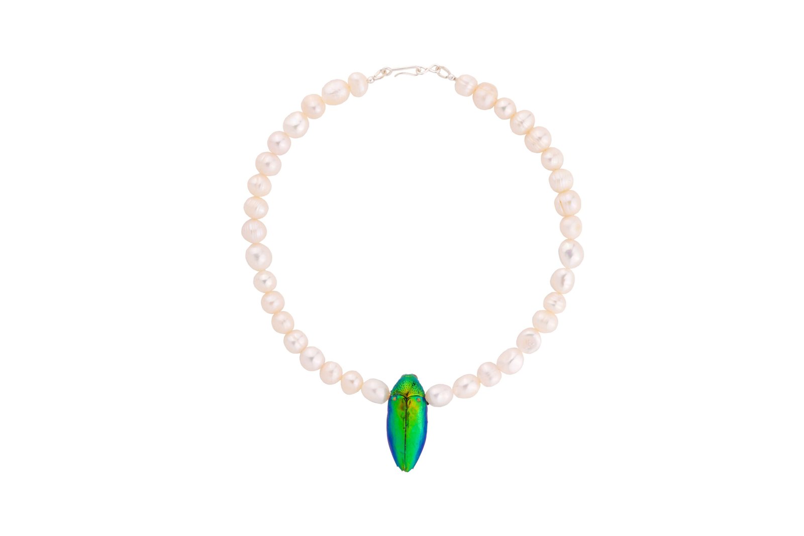 Beetle Harmony Oana Savu special beetle necklace with natural pearls and 14k gold, amazing jewelry design inspired from Jan Fabre art