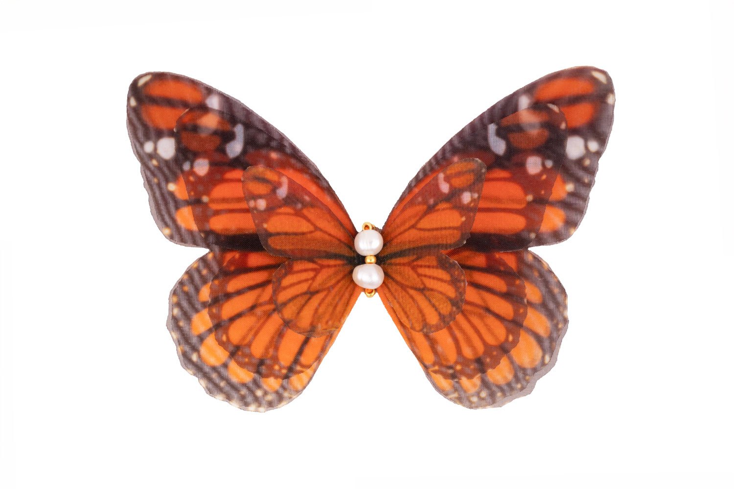 Butterfly Hair Clip - Monarch Oana Savu handmade butterfly hairclip with delicate pearls, perfect gift idea