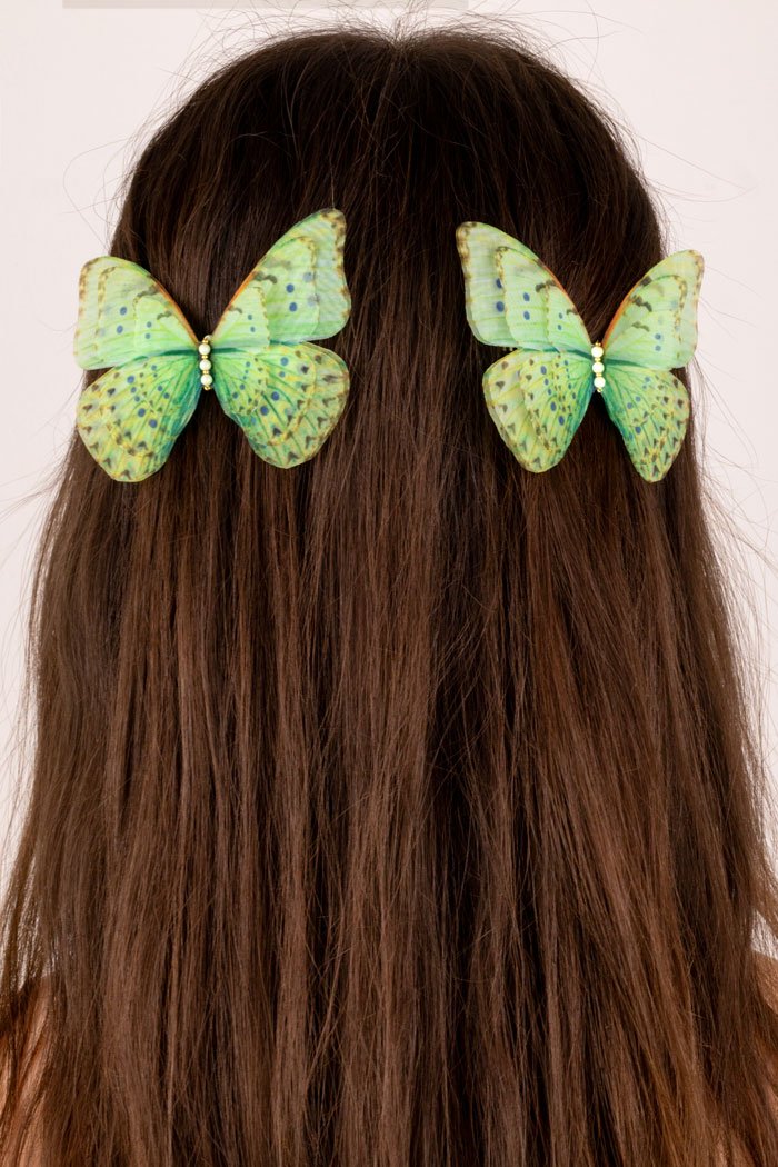 Butterfly Hair Clip - Mint Green Oana Savu Butterfly Hair Clip - Mint Green - Image 5