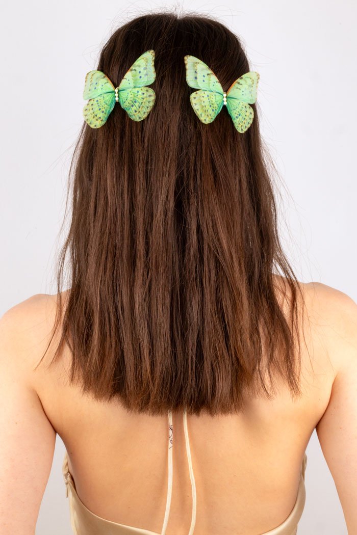 Butterfly Hair Clip - Mint Green Oana Savu Butterfly Hair Clip - Mint Green - Image 4