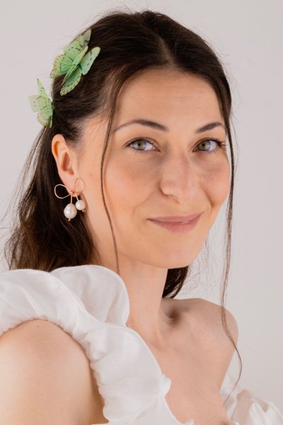 Butterfly Bobby Pin Duo - Mint Green Oana Savu Butterfly Bobby Pin Duo - Mint Green - Image 2