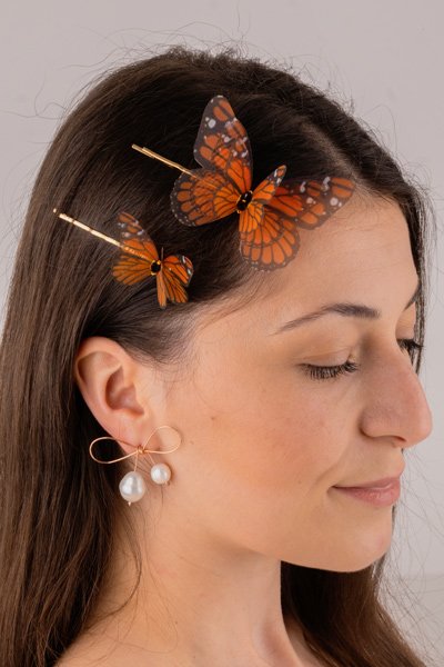 Butterfly Bobby Pin Duo - Monarch Oana Savu bobby pin set can be customized for mother and daughter