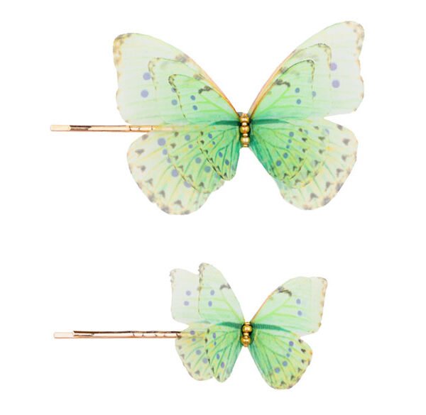 Shop Oana Savu Butterfly Bobby Pin Duo - Mint Green