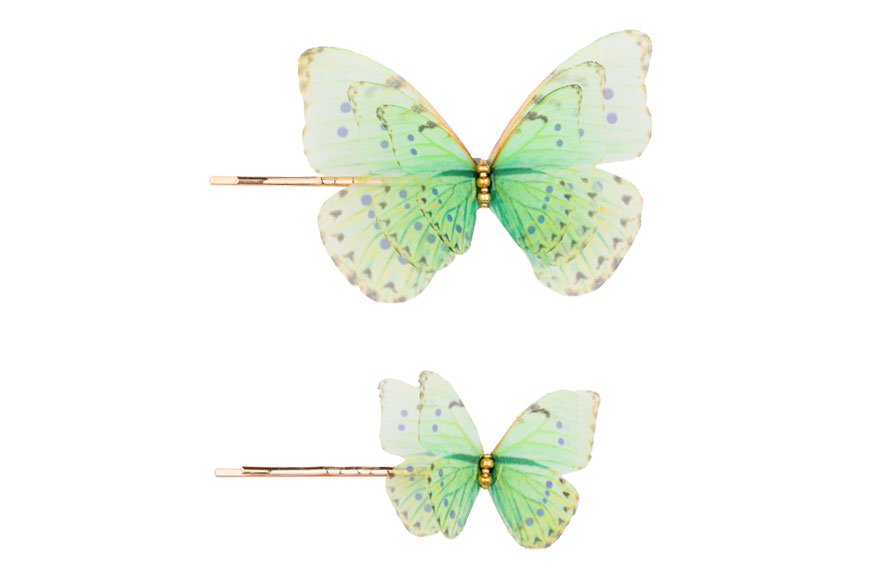 Butterfly Bobby Pin Duo - Mint Green Oana Savu Butterfly Bobby Pin Duo - Mint Green