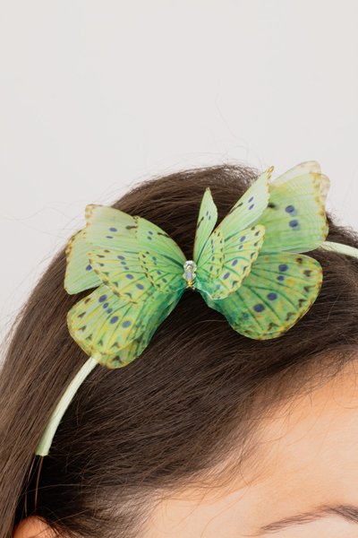 green butterfly headband amazing hair accessory designed by oana savu