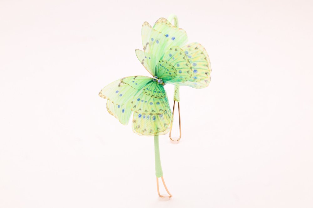 Butterfly Fascinator - Mint Green Oana Savu premium headband with amazing look easy to wear bridgerton design oana savu
