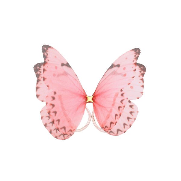 Pink butterfly ring on silver base, handmade fabric jewelry for women, delicate feminine statement ring, unique gift idea for her, perfect for summer outfits, artistic setups and elegant ocassions