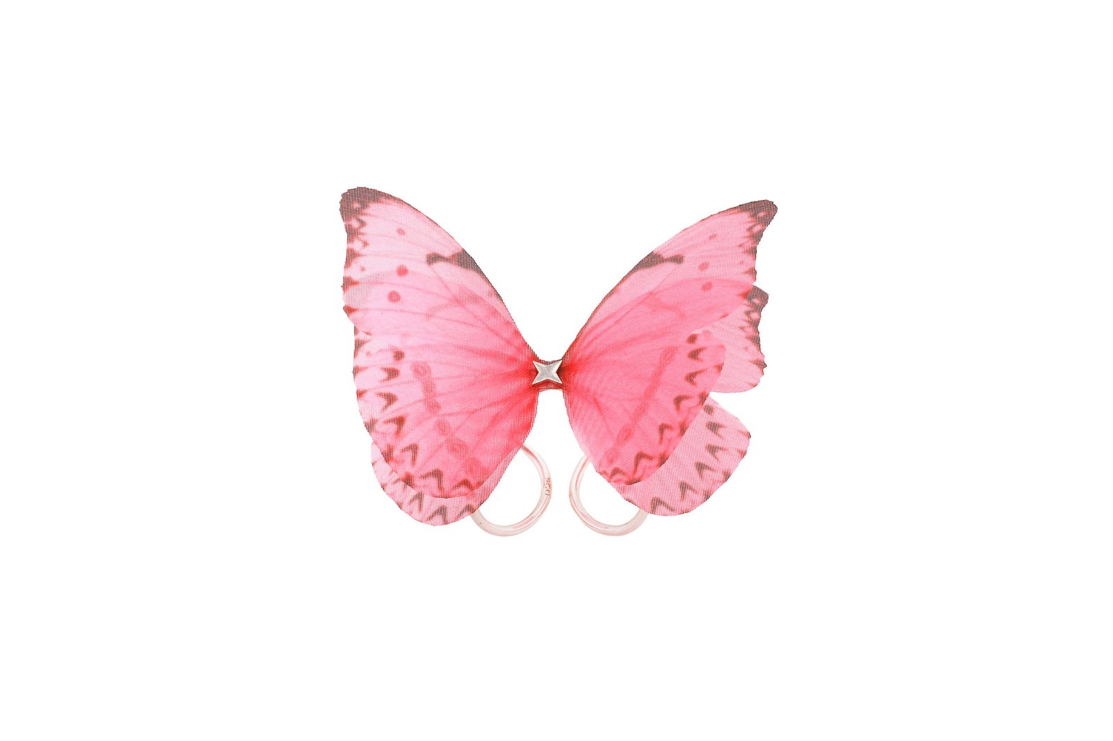 Butterfly Ring - Pink Oana Savu Pink butterfly ring on silver, handmade romantic jewelry for women, feminine fabric statement ring, bridal layering gift for her, custom made jewelry with premium materials