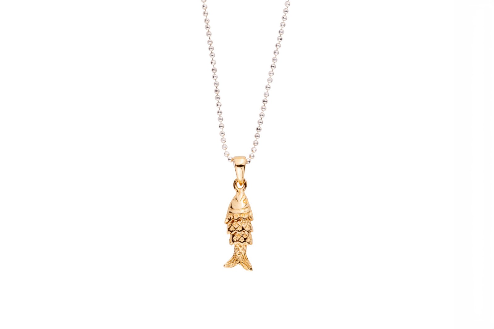 Sea Treasures Necklace - Fish Oana Savu Handmade gold filled necklace with a fish pendant. Yellow Gold chain necklace with a fish pendant. Summer holiday necklace, neck-wear.