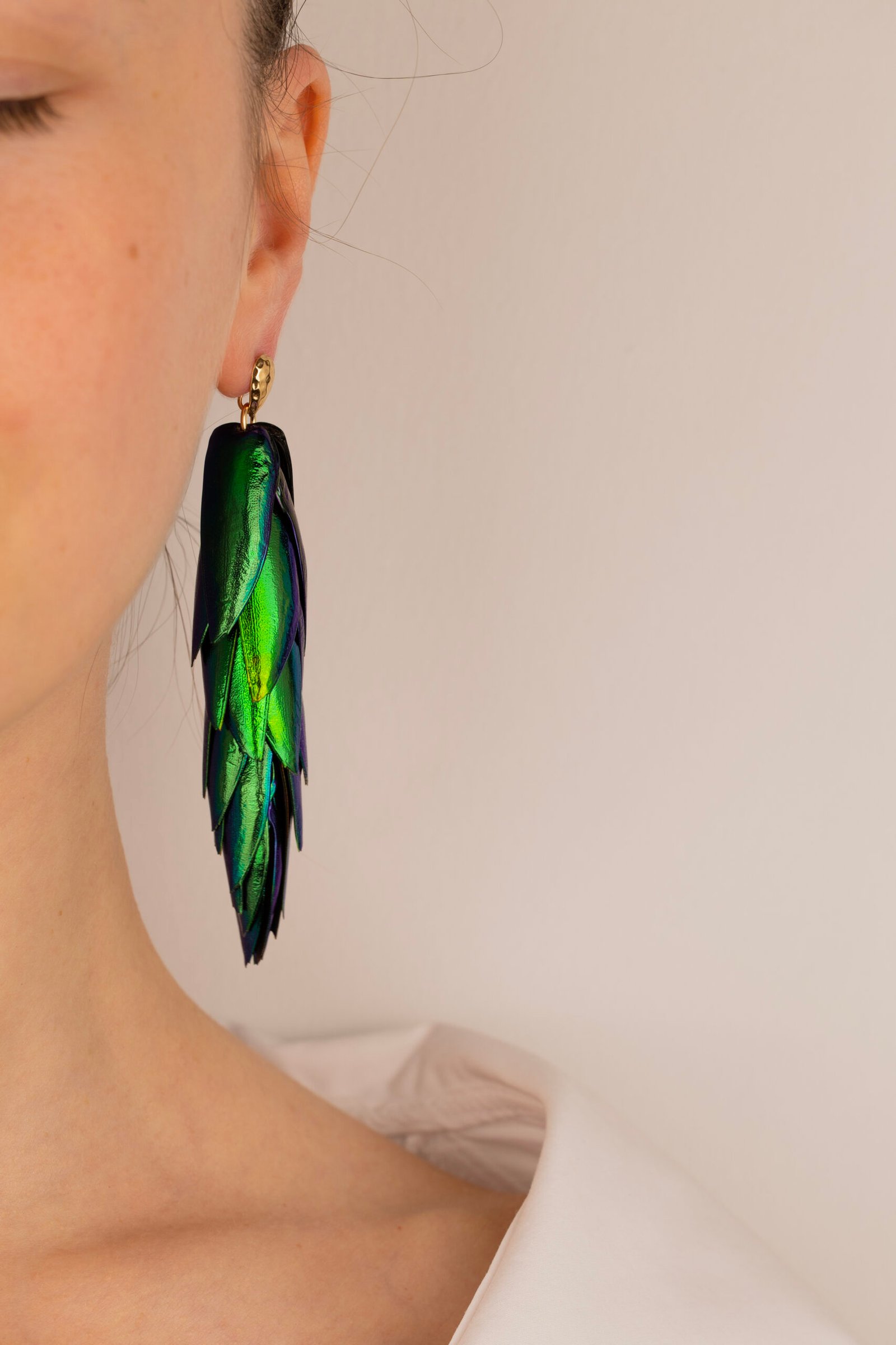 Beetle Earrings Drop Ear Studs - Long Oana Savu Beetle Earrings Drop Ear Studs - Long - Image 2