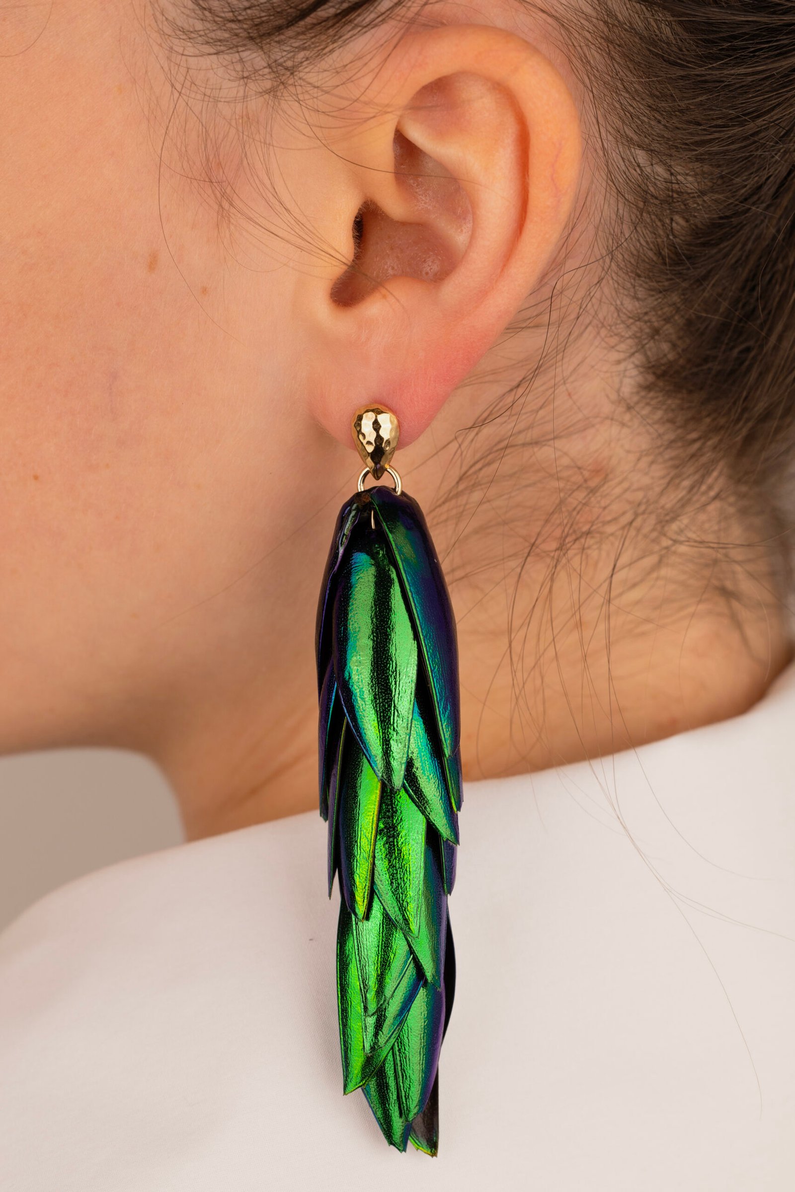 Beetle Earrings Drop Ear Studs - Long Oana Savu Beetle Earrings Drop Ear Studs - Long - Image 3