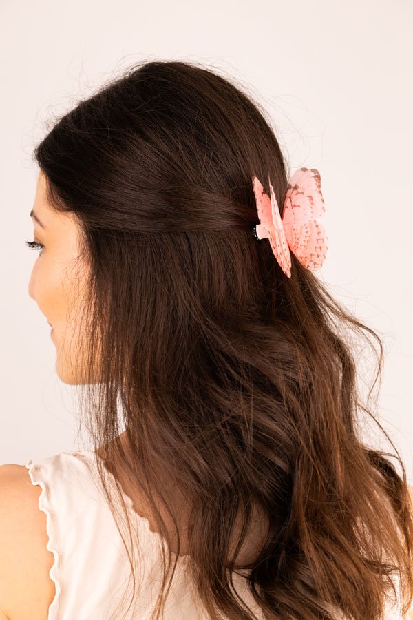 Butterfly Hair Clip - Dusty Pink Oana Savu Butterfly Hair Clip - Dusty Pink - Image 4