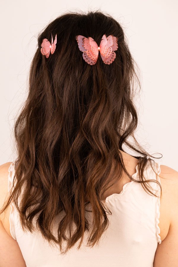 Butterfly Bobby Pin Duo - Dusty Pink Oana Savu Butterfly Bobby Pin Duo - Dusty Pink - Image 3