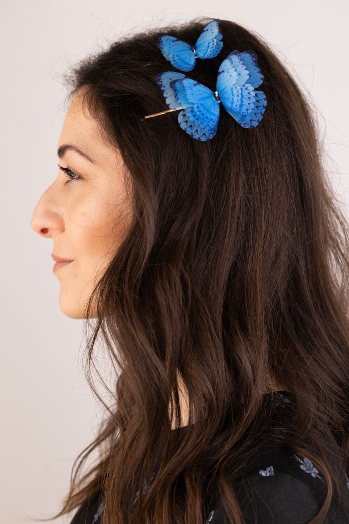 Butterfly Bobby Pin Duo - Light Blue Oana Savu Butterfly Bobby Pin Duo - Light Blue - Image 7