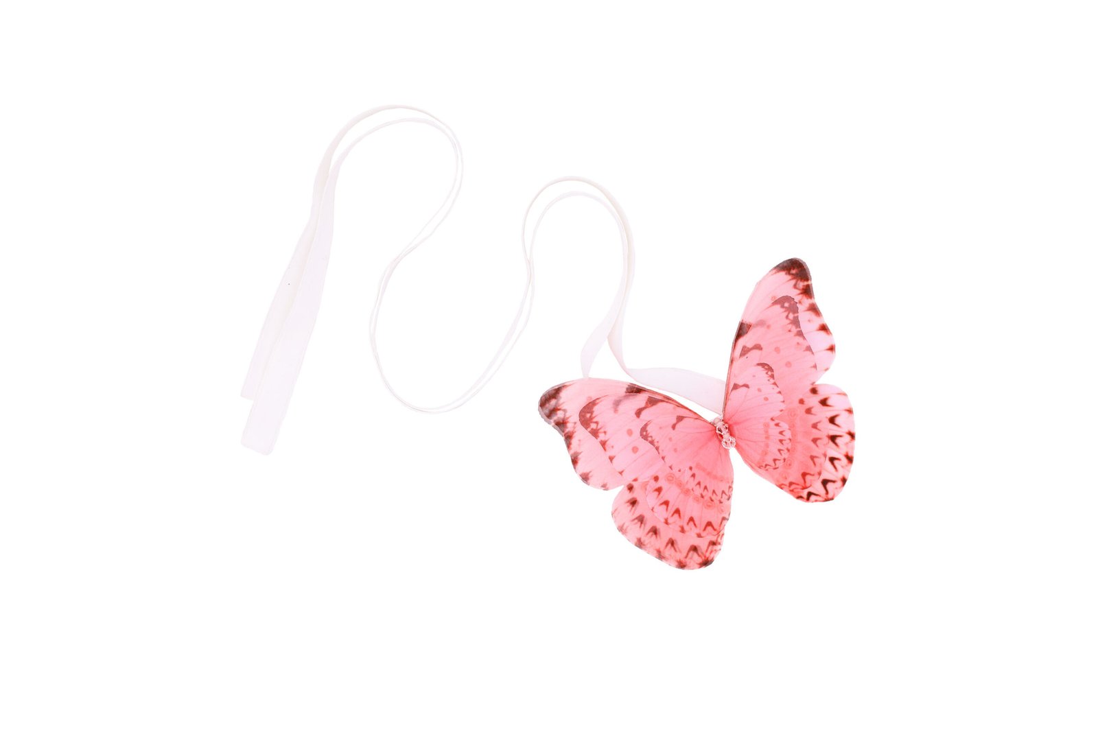 Butterfly Ribbon Tie - Dusty Pink Oana Savu Exquisite handcrafted silk butterfly ribbon tie, a premium hair accessory with delicate wing details and lustrous finish pana savu design