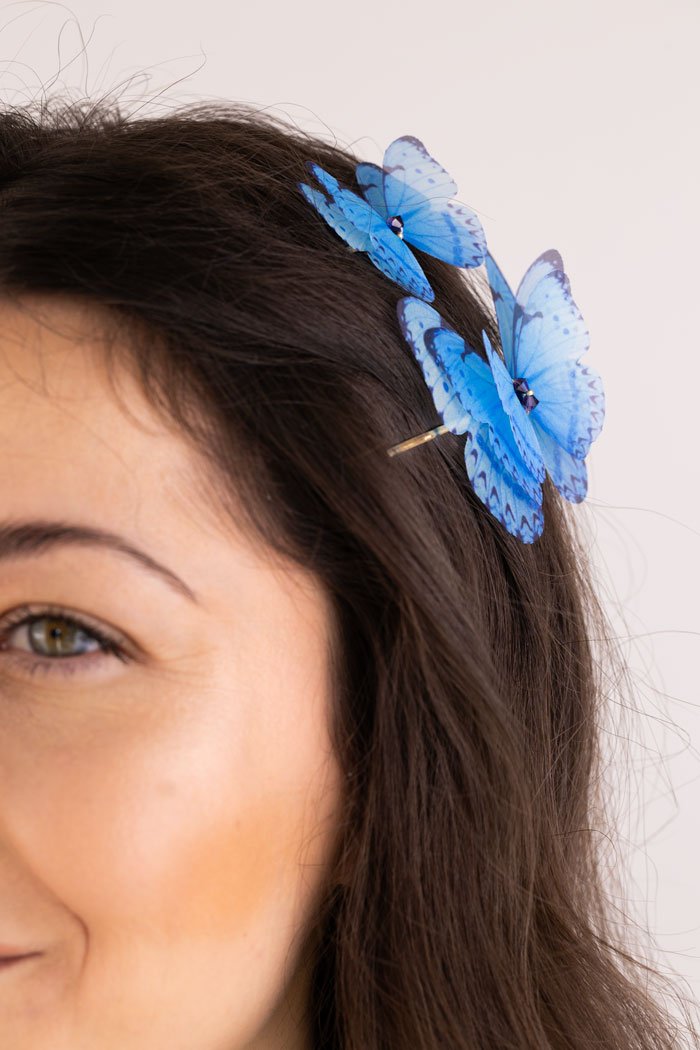 Butterfly Bobby Pin Duo - Light Blue Oana Savu Butterfly Bobby Pin Duo - Light Blue - Image 6