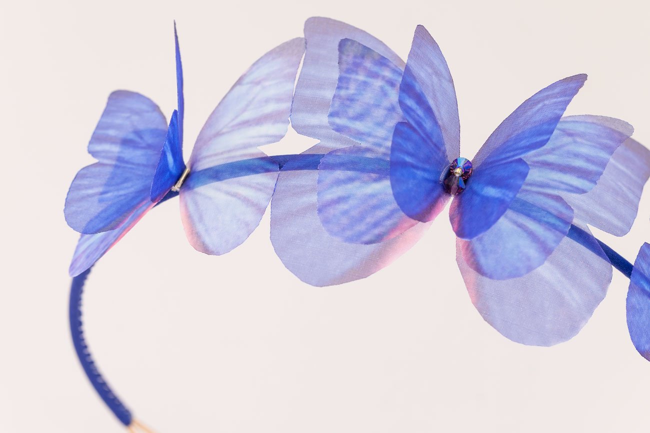 Butterfly Headband - Dark Blue Oana Savu Butterfly Headband - Dark Blue - Image 3