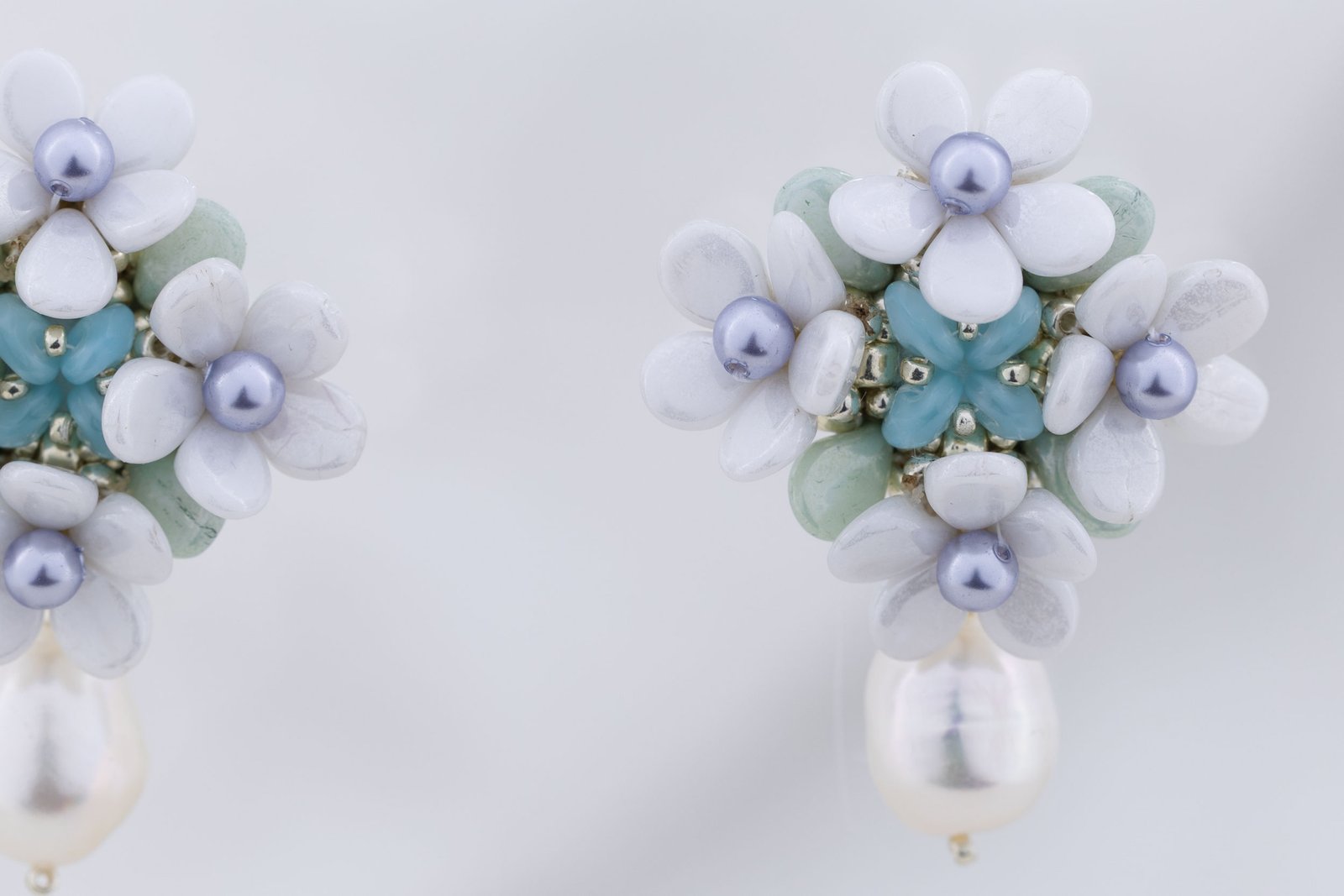 Forever Bloom with Pearls - White & Blue Oana Savu Forever Bloom with Pearls - White & Blue - Image 3