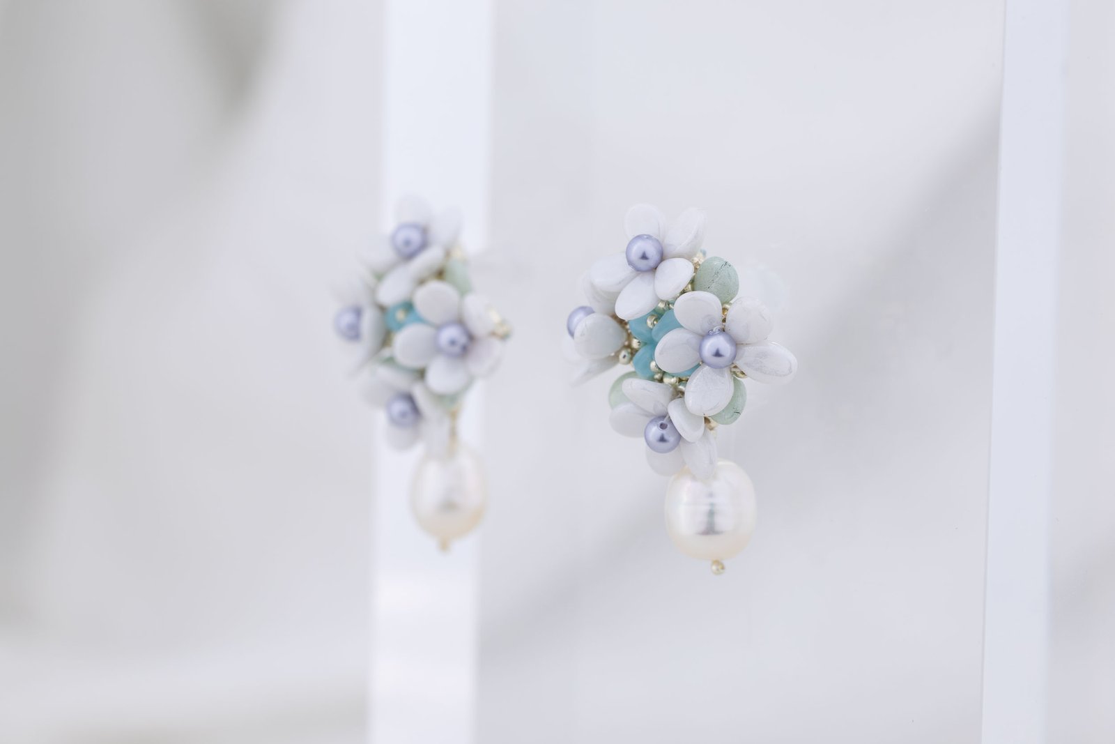 Forever Bloom with Pearls - White & Blue Oana Savu Forever Bloom with Pearls - White & Blue - Image 2