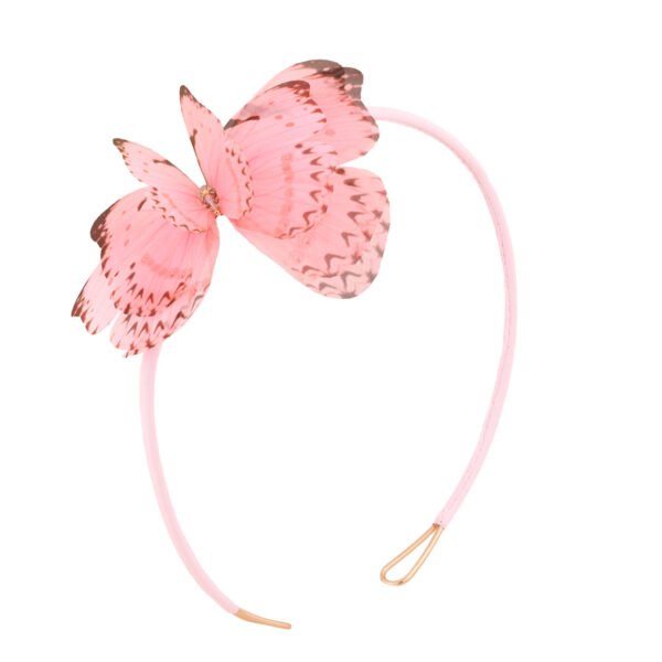 Shop Oana Savu special headband made with pure silk and pink butterfly an amazing hair accesory for festivals, parade, horceraces or summber vibe jewelry