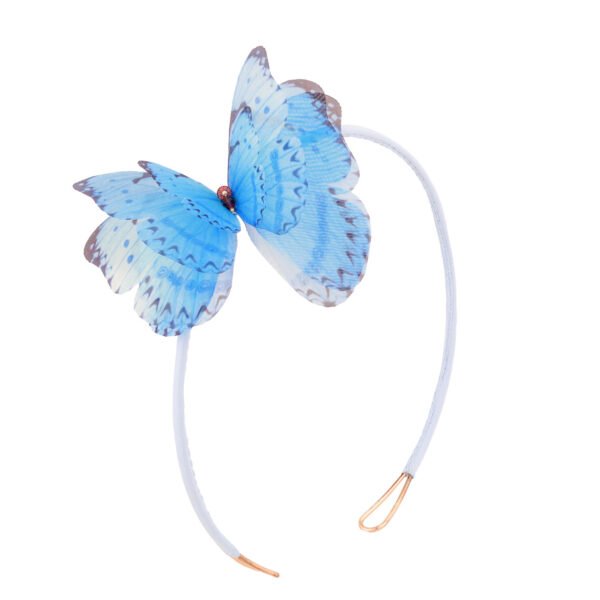 Shop Oana Savu blue headband with silk butterfly decoration handmade with premium materials by oana savu perfect headband for girls or women adjustable size headband