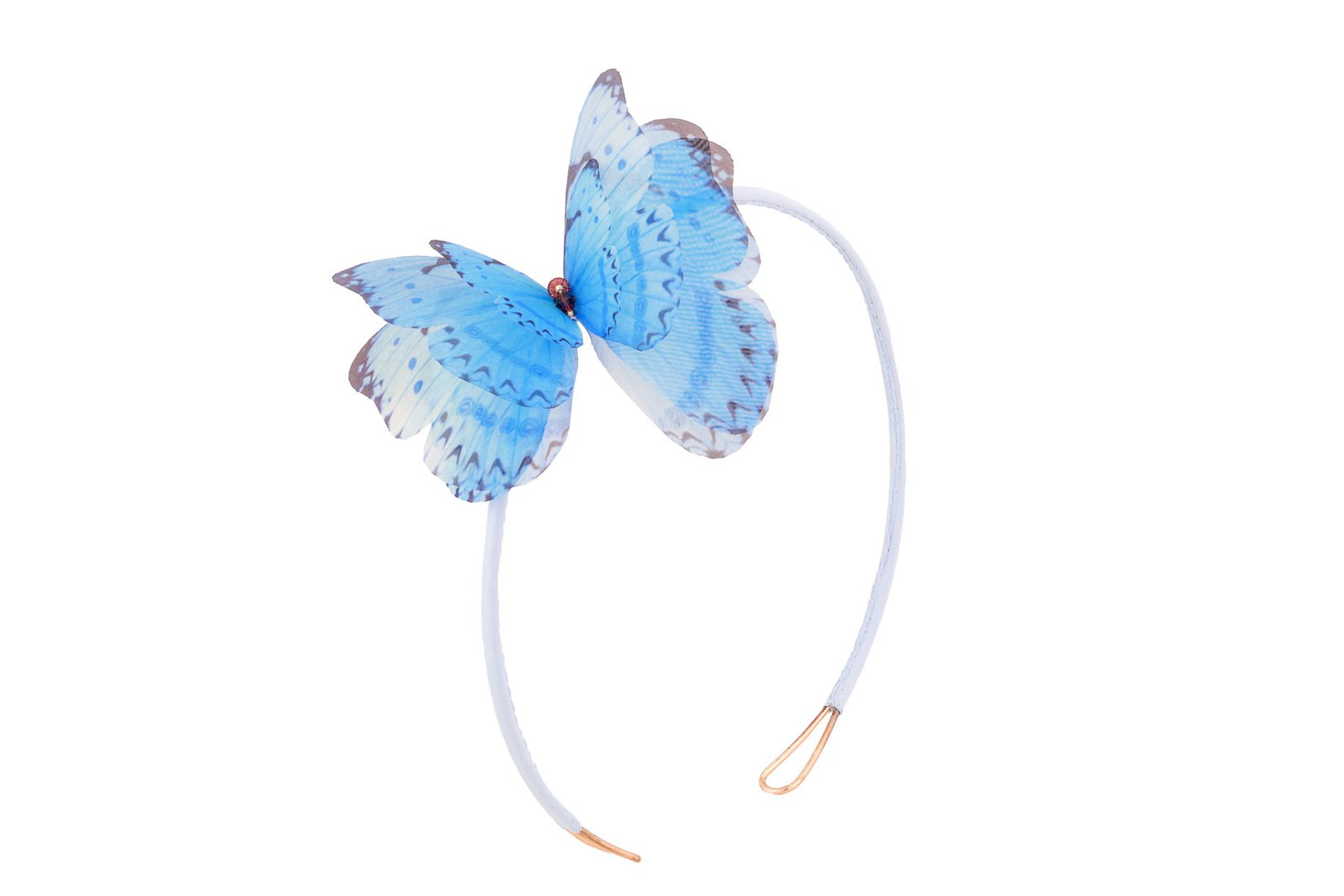 Butterfly Fascinator - Light Blue Oana Savu blue headband with silk butterfly decoration handmade with premium materials by oana savu perfect headband for girls or women adjustable size headband