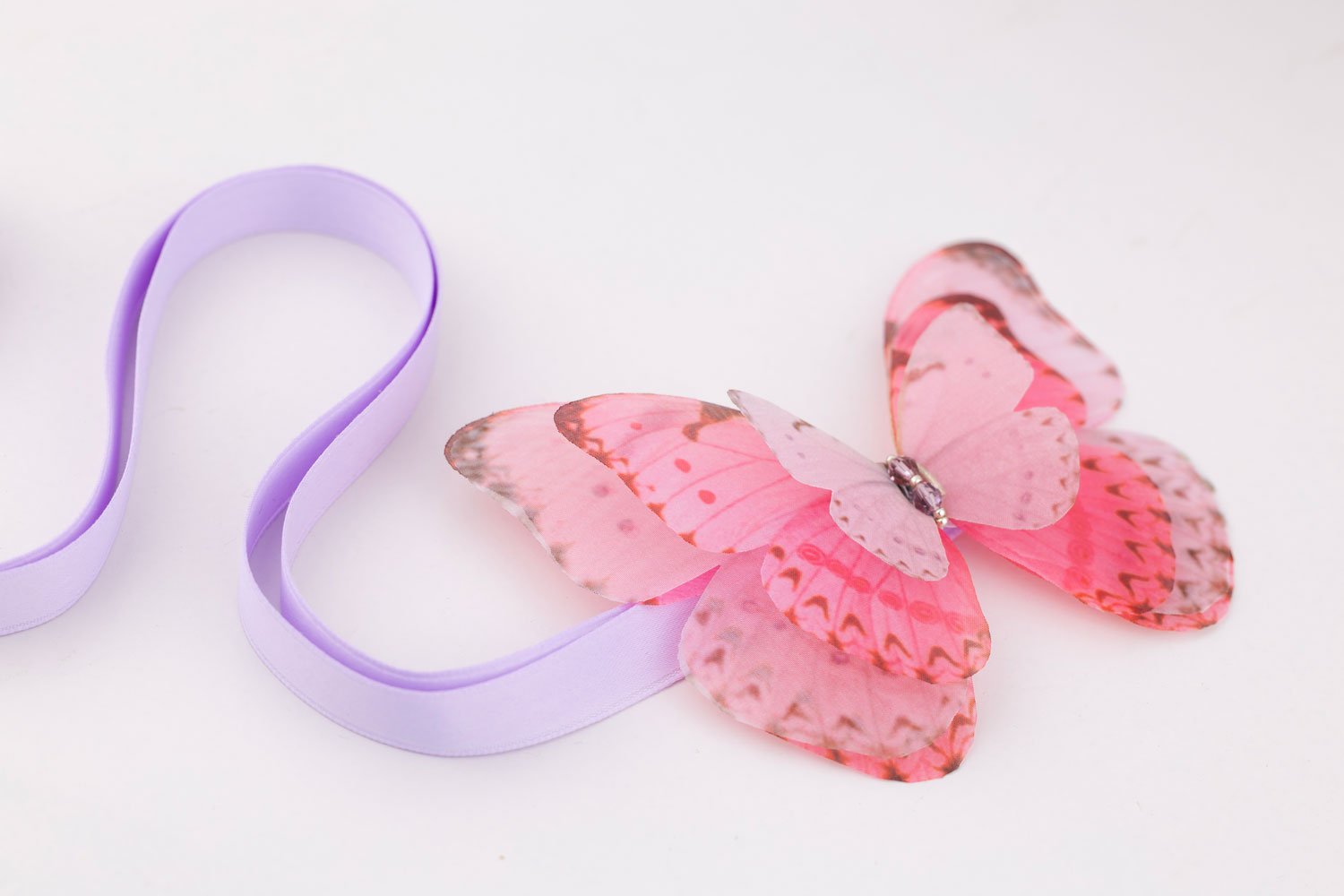 Butterfly Ribbon Tie - Lilac Oana Savu Butterfly Ribbon Tie - Lilac - Image 2