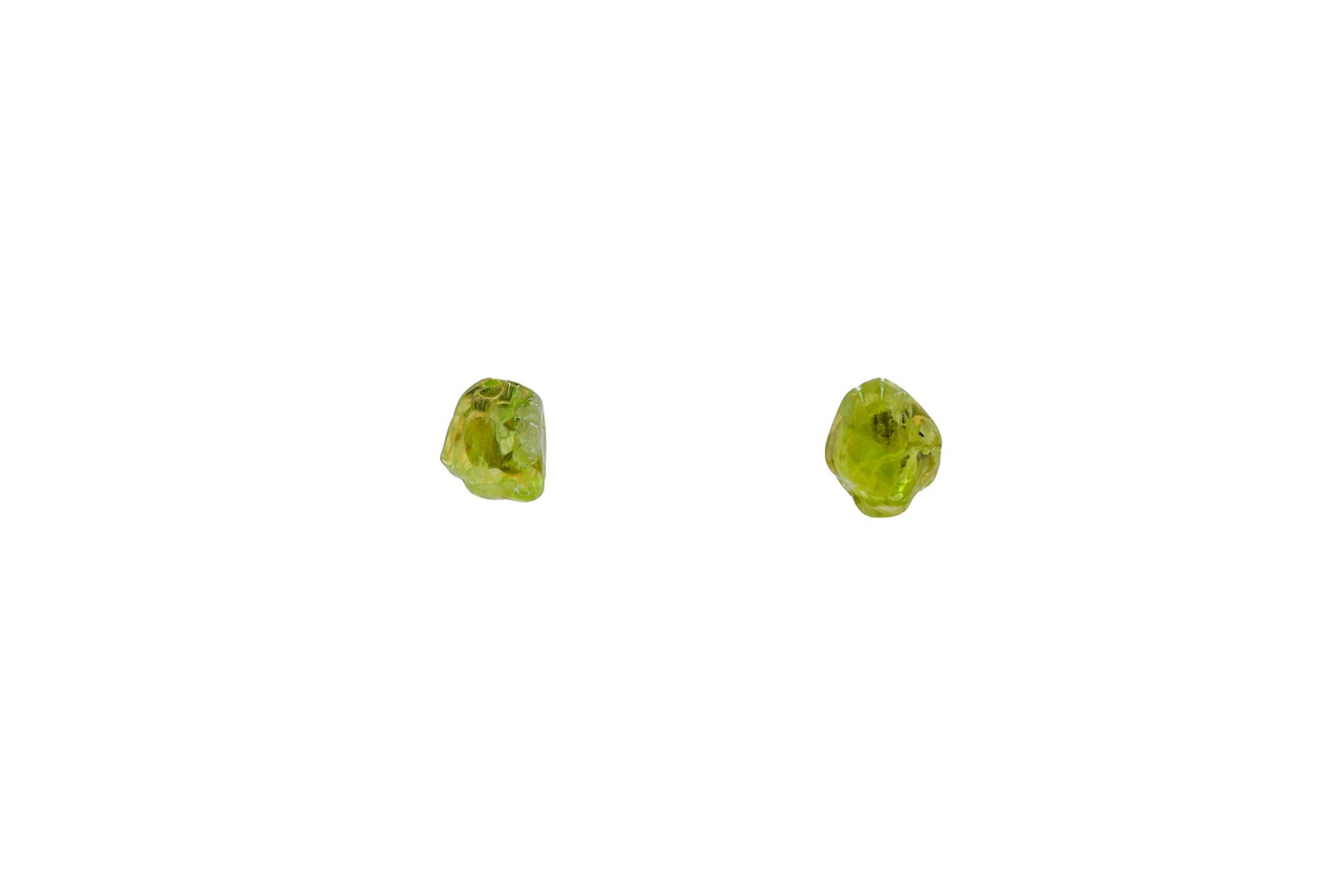 Green Sparks Oana Savu raw peridot earrings with peridot stone in natural shape and sterling siver, a one of a kind pair of green earrings, each pair is unique jewelry design by oana savu
