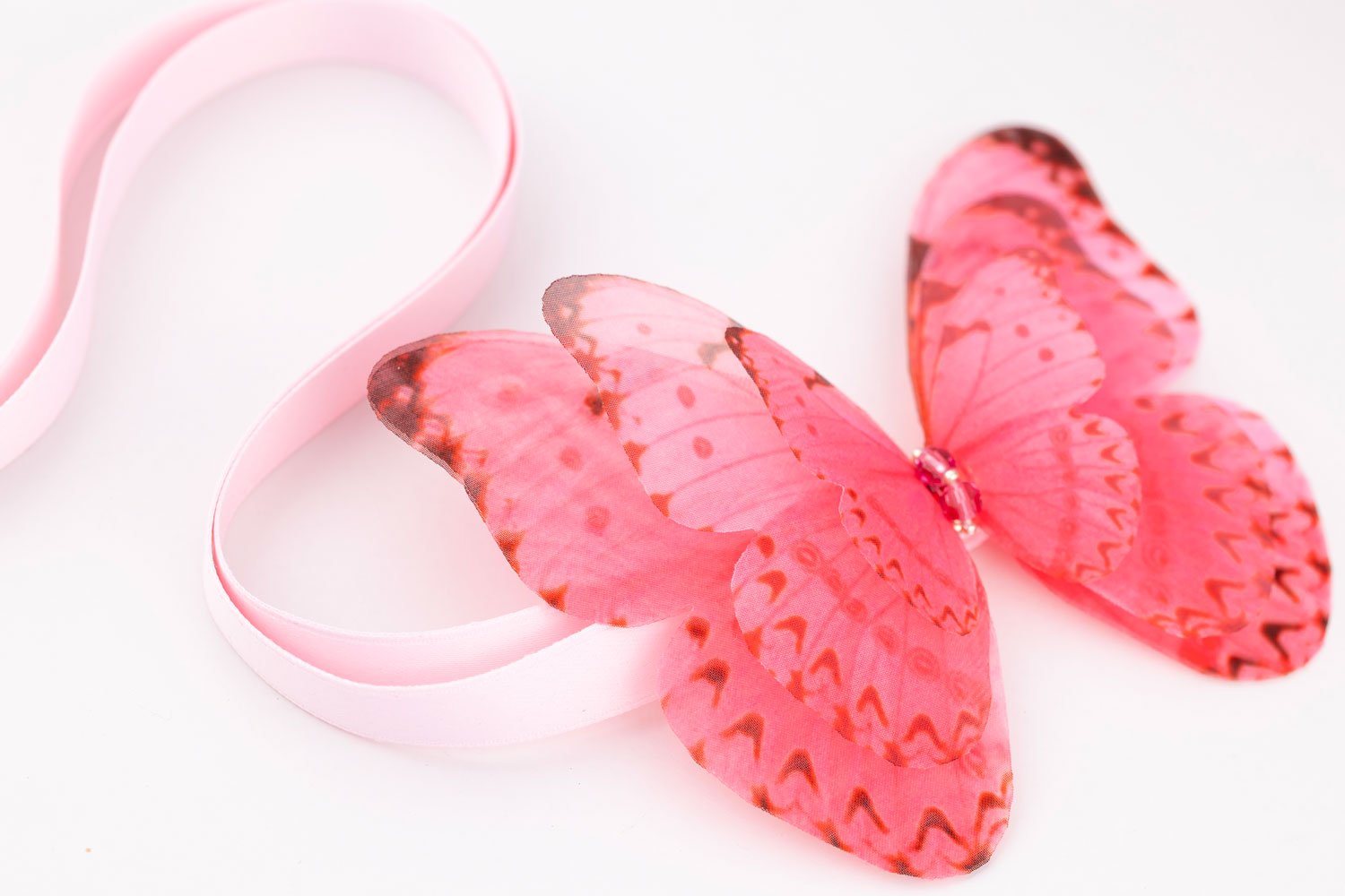 Butterfly Ribbon Tie - Pink Oana Savu Butterfly Ribbon Tie - Pink - Image 3