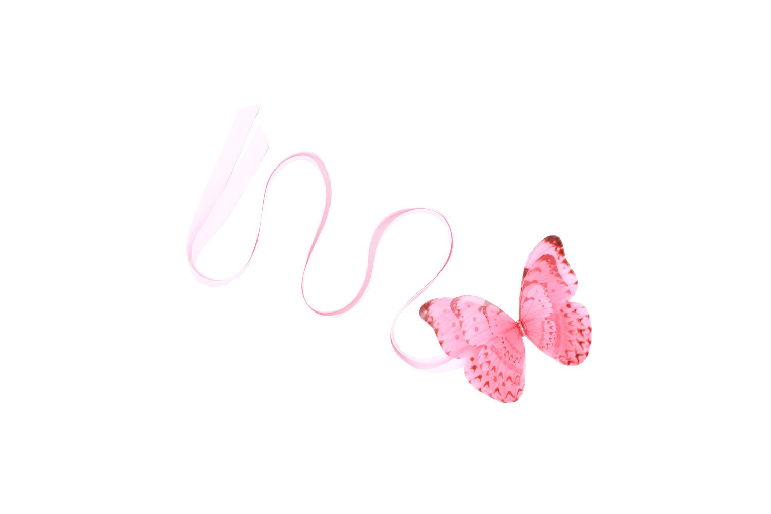 Butterfly Ribbon Tie - Pink Oana Savu Handmade pink ribbon tie crafted from pure silk. This luxury accessory brings a soft touch of color and elegance to your hairstyle. Designed for those who want a premium, standout piece for every occasion, perfect for wedding day, summer outfit or party hair accessory