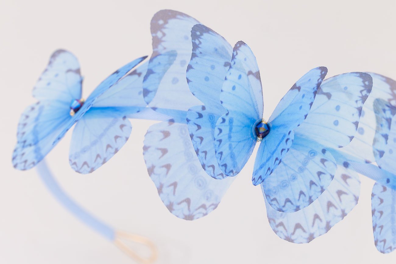 Butterfly Headband - Light Blue Oana Savu Butterfly Headband - Light Blue - Image 3
