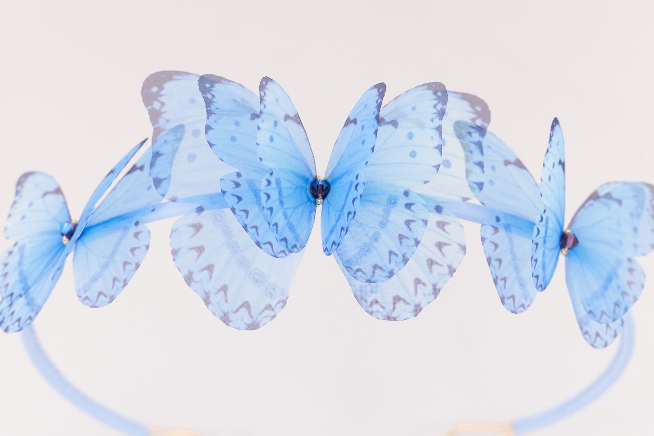 Butterfly Headband - Light Blue Oana Savu Butterfly Headband - Light Blue - Image 2