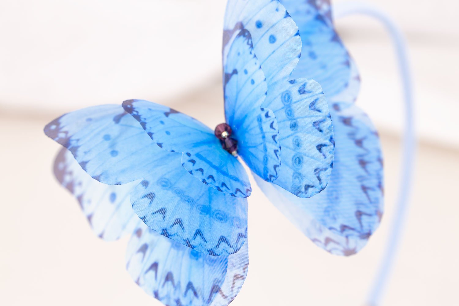 Butterfly Fascinator - Light Blue Oana Savu Butterfly Fascinator - Light Blue - Image 4