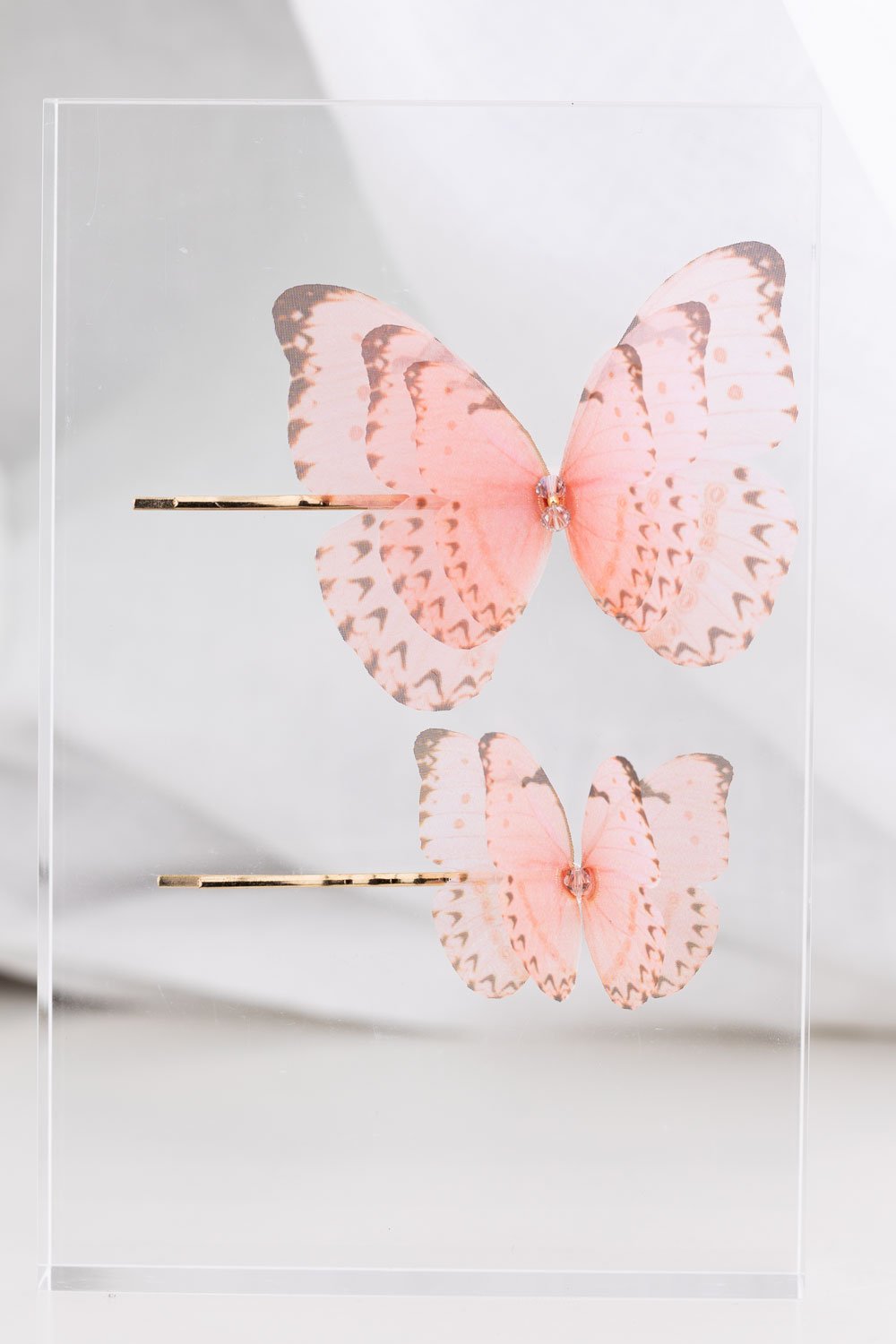 Butterfly Bobby Pin Duo - Dusty Pink Oana Savu Butterfly Bobby Pin Duo - Dusty Pink - Image 5