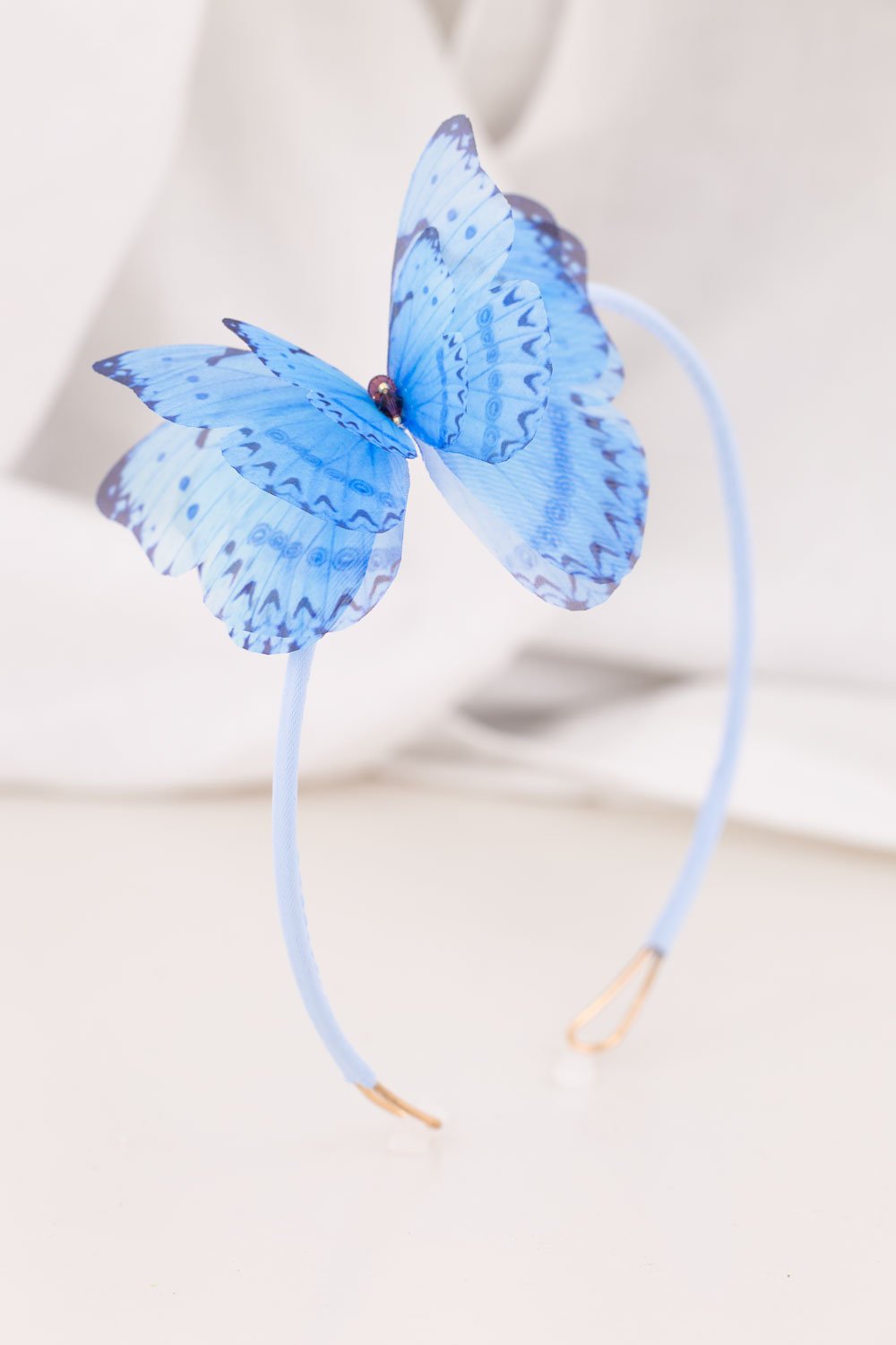 Butterfly Fascinator - Light Blue Oana Savu Butterfly Fascinator - Light Blue - Image 2