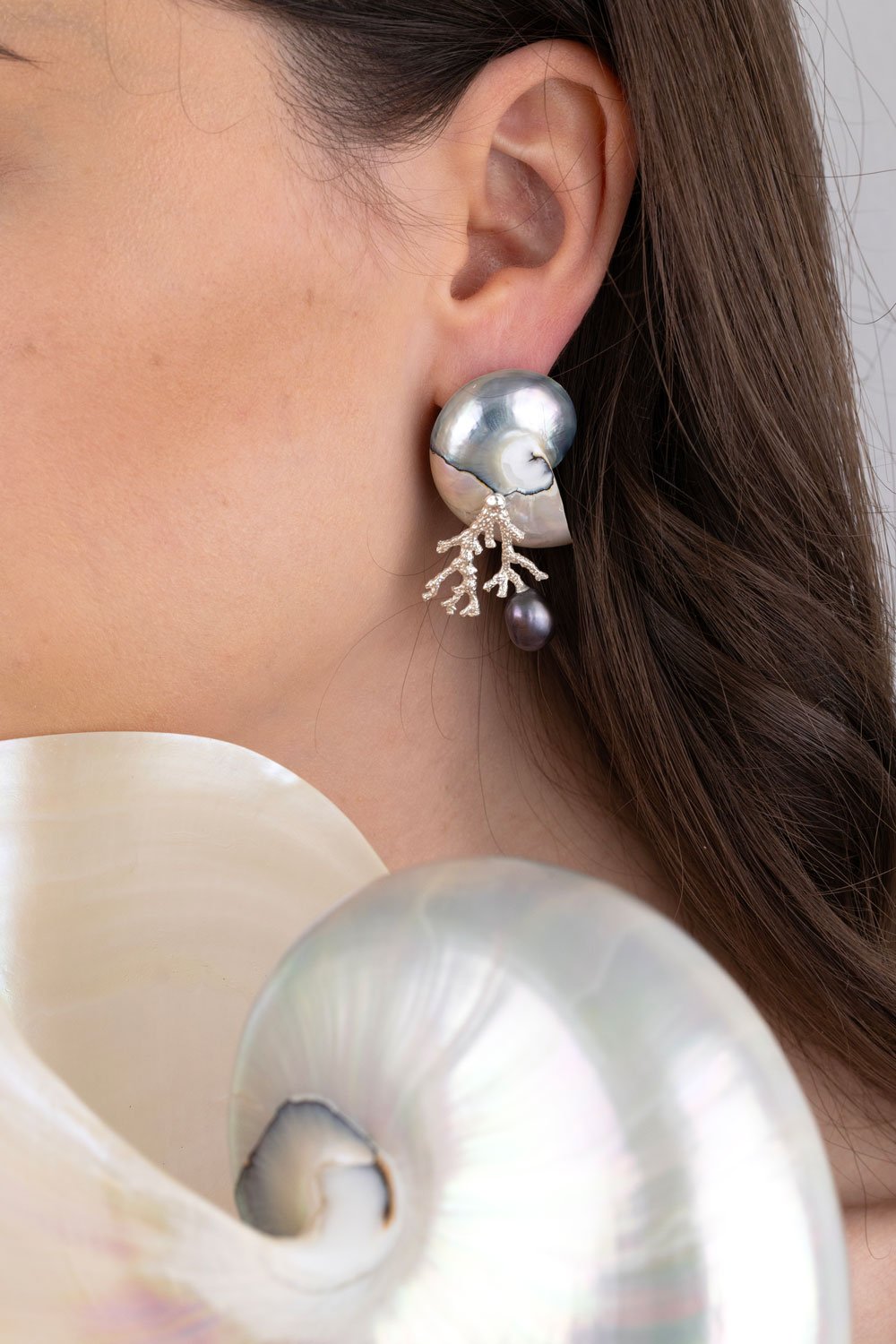 Nautilus & Coral Earrings Oana Savu Nautilus & Coral Earrings - Image 2