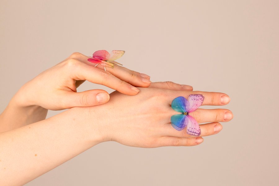 Butterfly Earrings - Purple Oana Savu Butterfly Earrings - Purple - Image 3