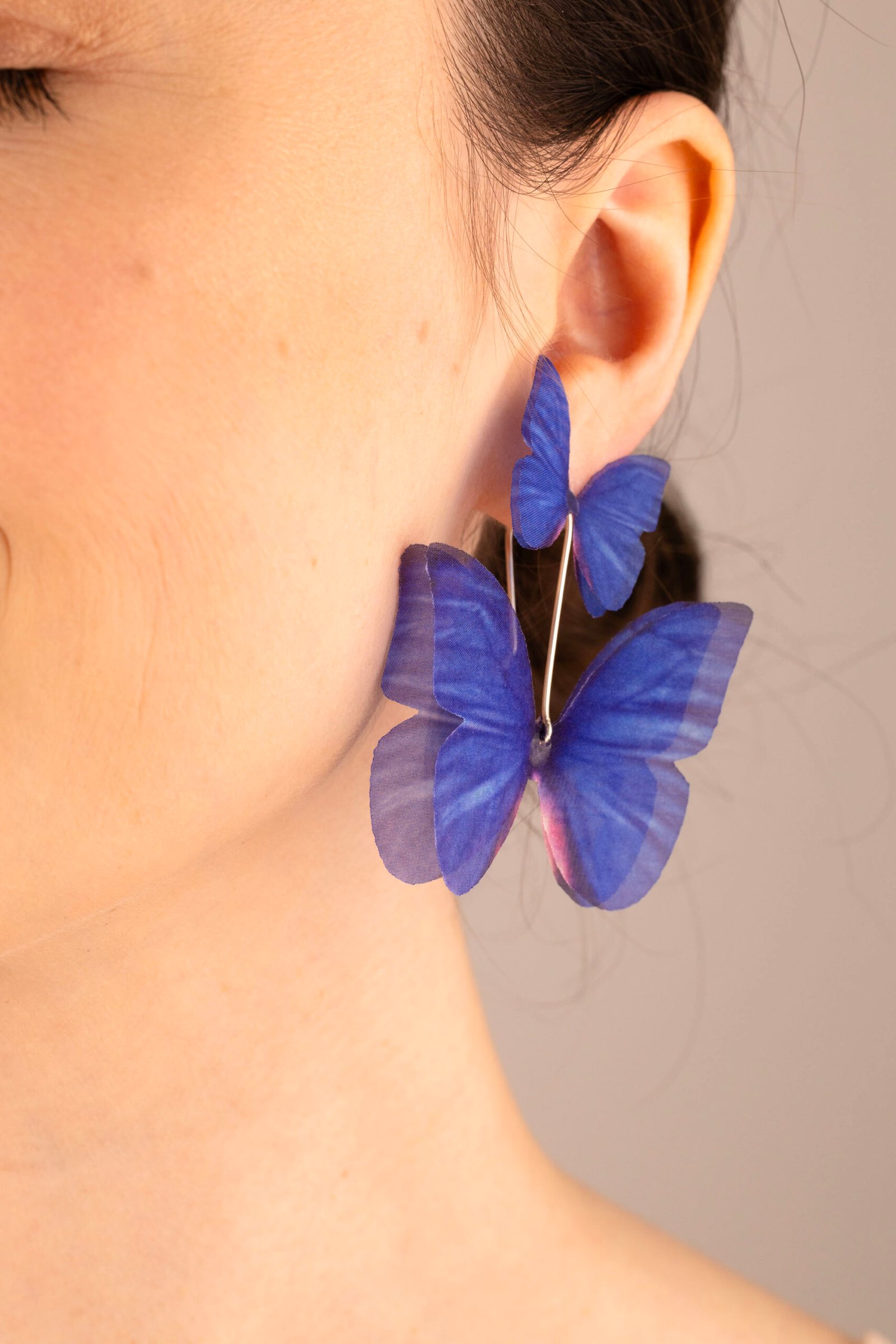 Butterfly Earrings - Dark Blue With Extra Wings Oana Savu Butterfly Earrings - Dark Blue With Extra Wings - Image 2