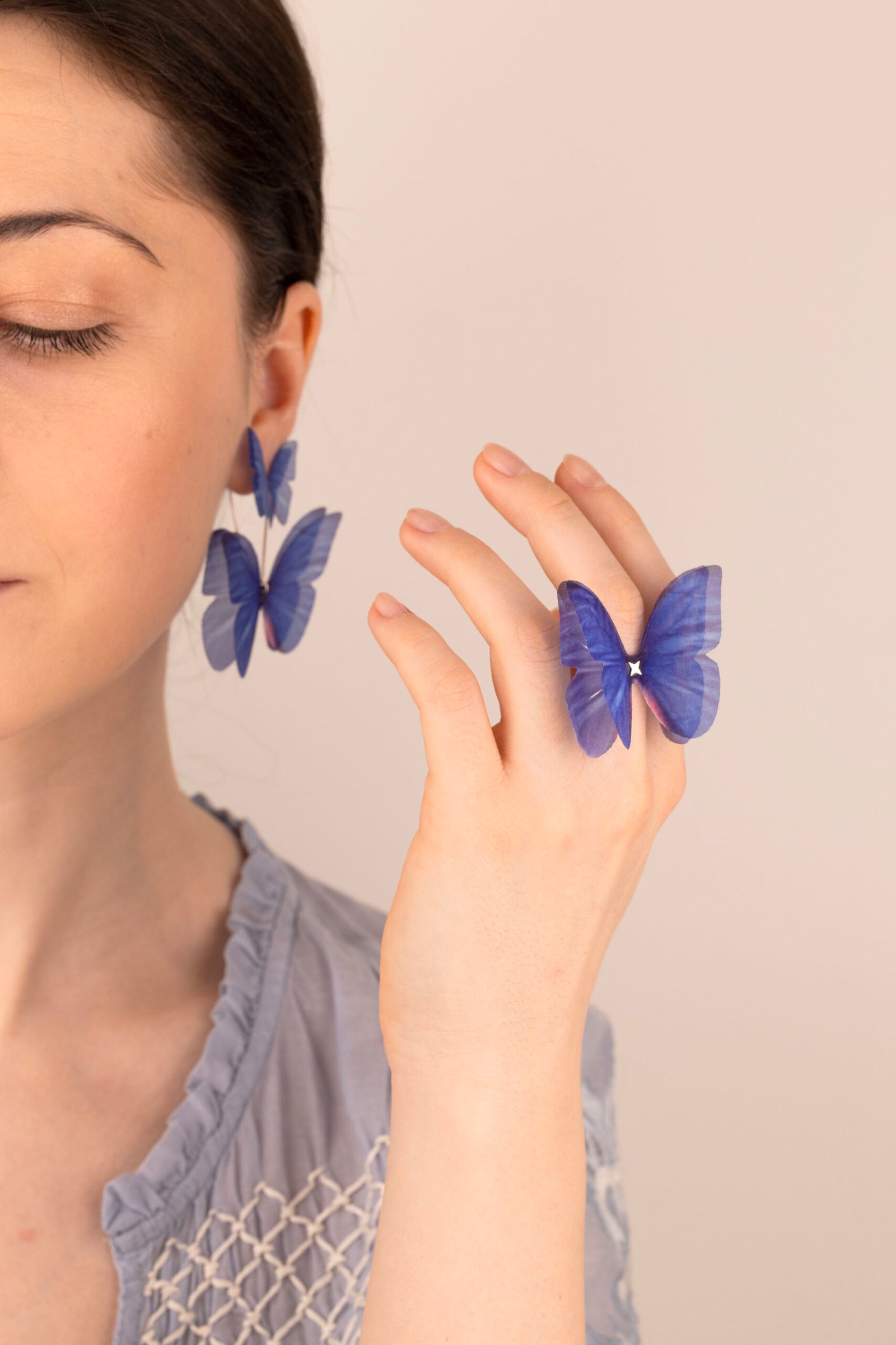 Butterfly Ring - Dark Blue Oana Savu Butterfly Ring - Dark Blue - Image 3