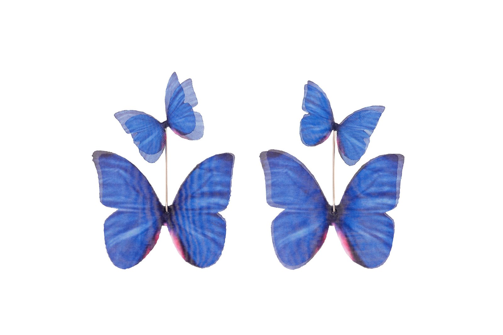Butterfly Earrings - Dark Blue With Extra Wings Oana Savu Butterfly Earrings - Dark Blue With Extra Wings