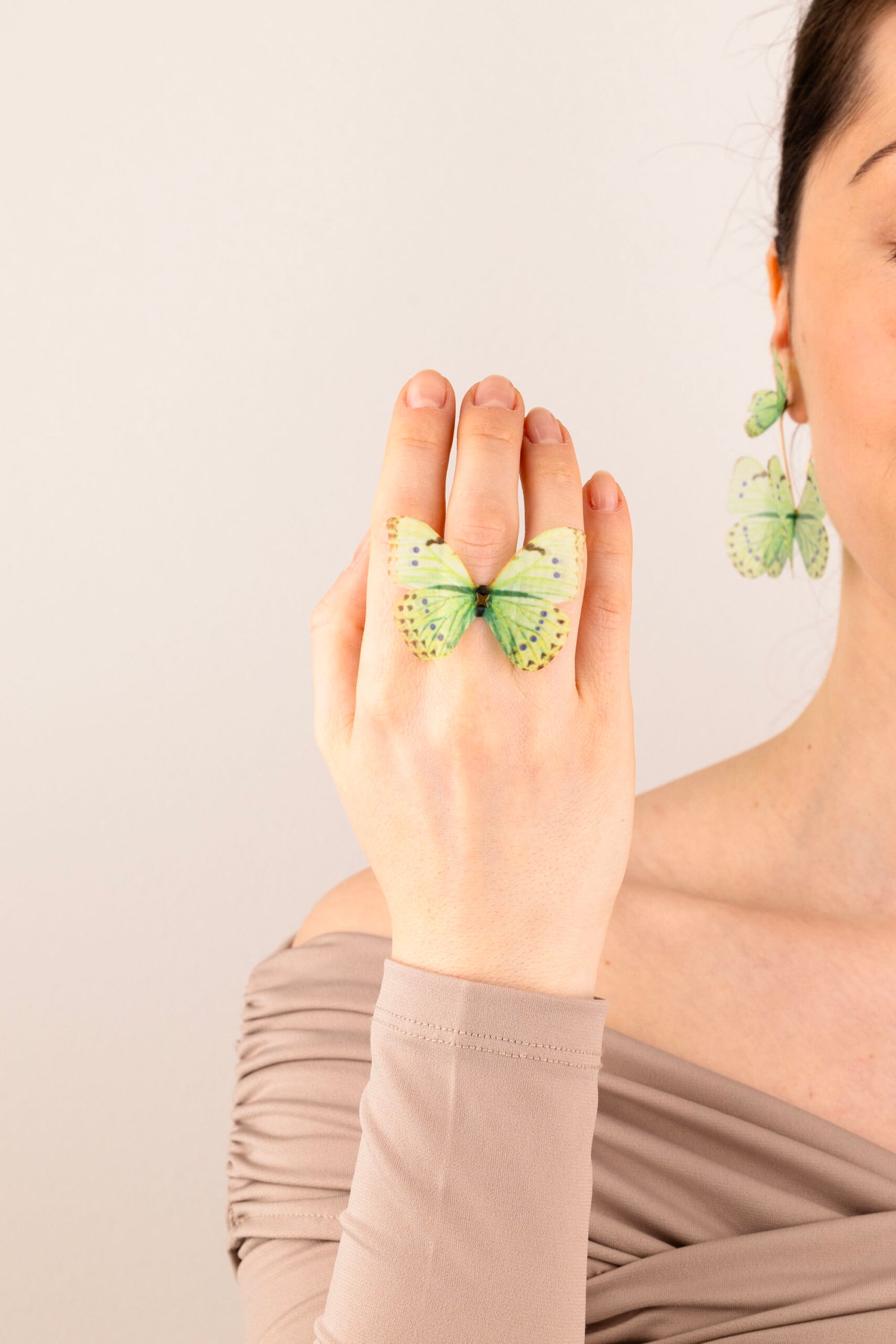 Butterfly Ring - Mint Green Oana Savu Butterfly Ring - Mint Green - Image 2