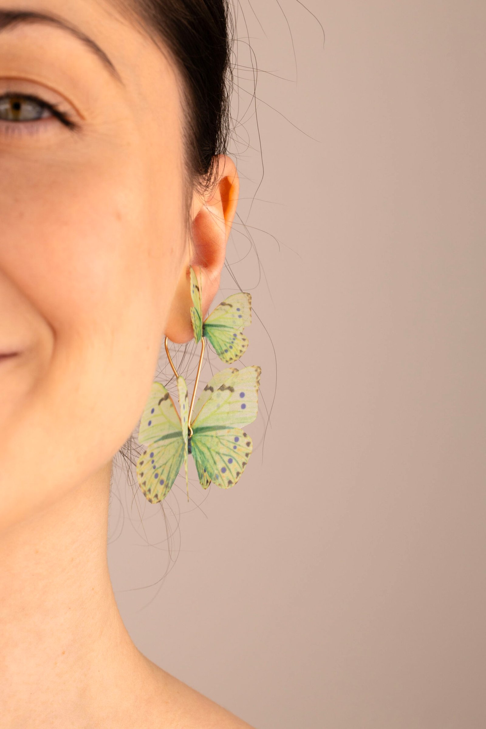 Butterfly Earrings - Mint Green With Extra Wings Oana Savu Butterfly Earrings - Mint Green With Extra Wings - Image 4