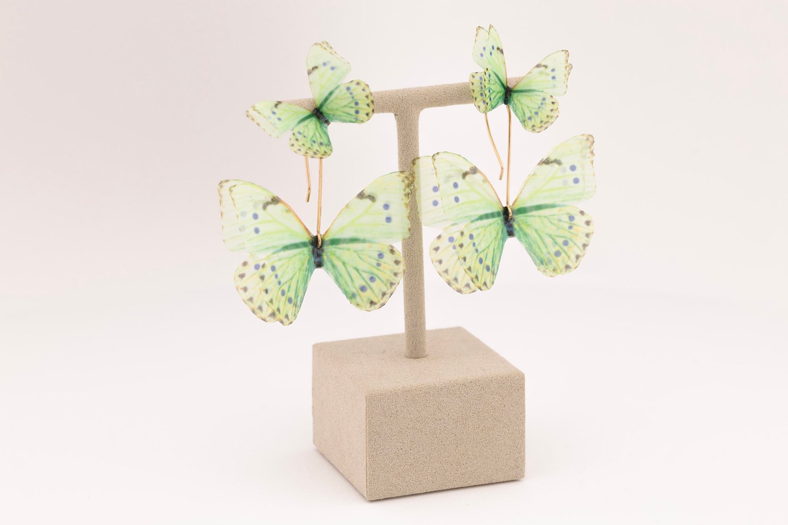 Butterfly Earrings - Mint Green With Extra Wings Oana Savu Butterfly Earrings - Mint Green With Extra Wings - Image 3