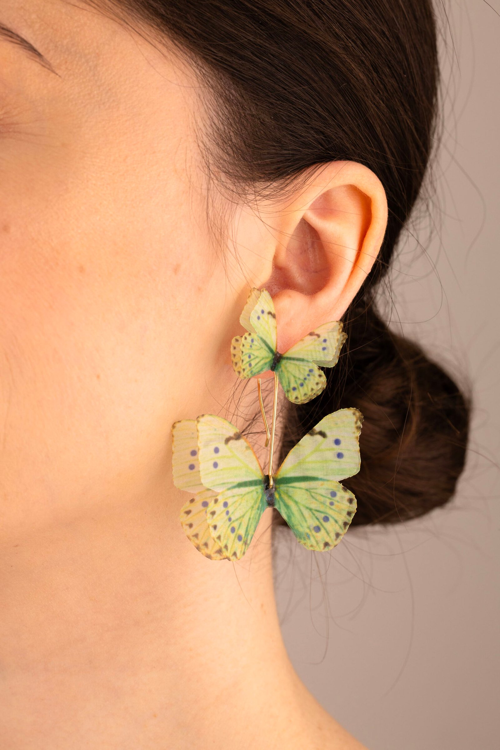 Butterfly Earrings - Mint Green With Extra Wings Oana Savu Butterfly Earrings - Mint Green With Extra Wings - Image 2